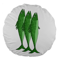 Mackerel - Green Large 18  Premium Flano Round Cushions