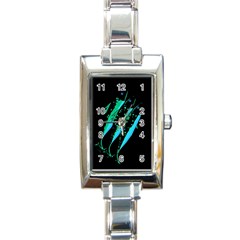 Green Fish Rectangle Italian Charm Watch