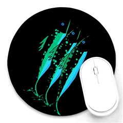 Green Fish Round Mousepads