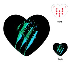 Green Fish Playing Cards (heart)  by Valentinaart