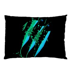 Green Fish Pillow Case by Valentinaart