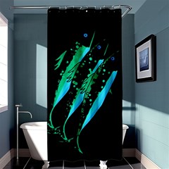 Green Fish Shower Curtain 36  X 72  (stall)  by Valentinaart