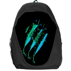 Green Fish Backpack Bag by Valentinaart