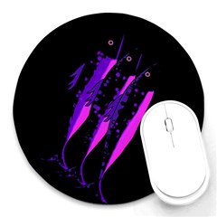 Purple Fish Round Mousepads