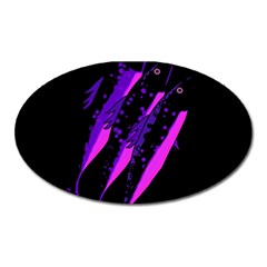 Purple Fish Oval Magnet