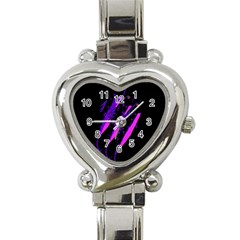 Purple Fish Heart Italian Charm Watch by Valentinaart