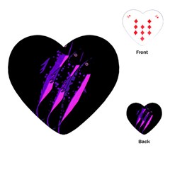 Purple Fish Playing Cards (heart)  by Valentinaart