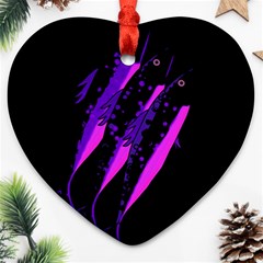 Purple Fish Heart Ornament (2 Sides) by Valentinaart