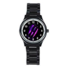 Purple Fish Stainless Steel Round Watch