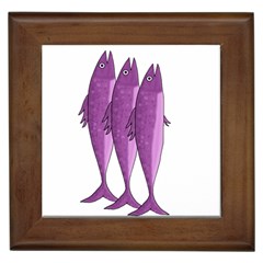 Mackerel - Magenta Framed Tiles by Valentinaart