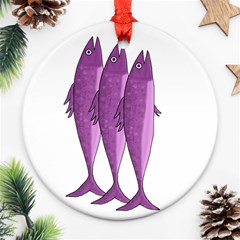 Mackerel - Magenta Ornament (round) 