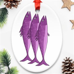 Mackerel - Magenta Ornament (oval) 