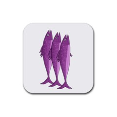 Mackerel - Magenta Rubber Coaster (square) 