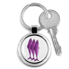 Mackerel - Magenta Key Chains (round) 