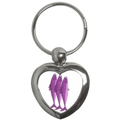 Mackerel - Magenta Key Chains (heart)  by Valentinaart