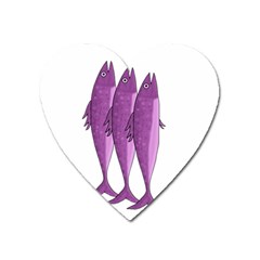 Mackerel - Magenta Heart Magnet