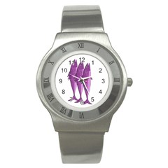 Mackerel - Magenta Stainless Steel Watch by Valentinaart