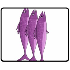 Mackerel - Magenta Fleece Blanket (medium) 