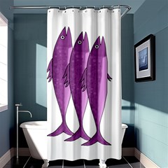 Mackerel - Magenta Shower Curtain 36  X 72  (stall) 