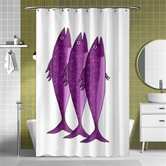 Mackerel - Magenta Shower Curtain 48  X 72  (small) 