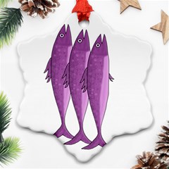 Mackerel - Magenta Snowflake Ornament (2-side)