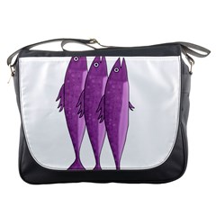 Mackerel - Magenta Messenger Bags by Valentinaart