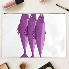 Mackerel - Magenta Cosmetic Bag (xxl)  by Valentinaart