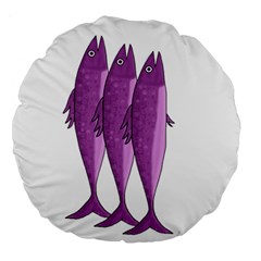 Mackerel - Magenta Large 18  Premium Round Cushions