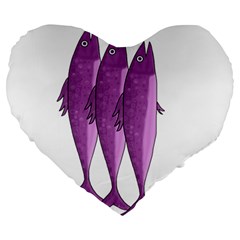 Mackerel - Magenta Large 19  Premium Heart Shape Cushions