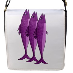 Mackerel - Magenta Flap Messenger Bag (s) by Valentinaart