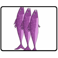 Mackerel - Magenta Double Sided Fleece Blanket (medium)  by Valentinaart