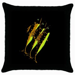 Yellow Fish Throw Pillow Case (black)