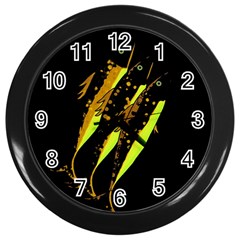 Yellow Fish Wall Clocks (black)