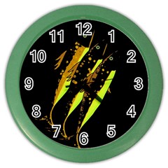 Yellow Fish Color Wall Clocks