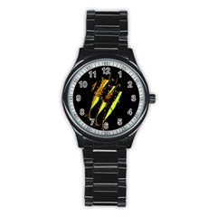 Yellow Fish Stainless Steel Round Watch