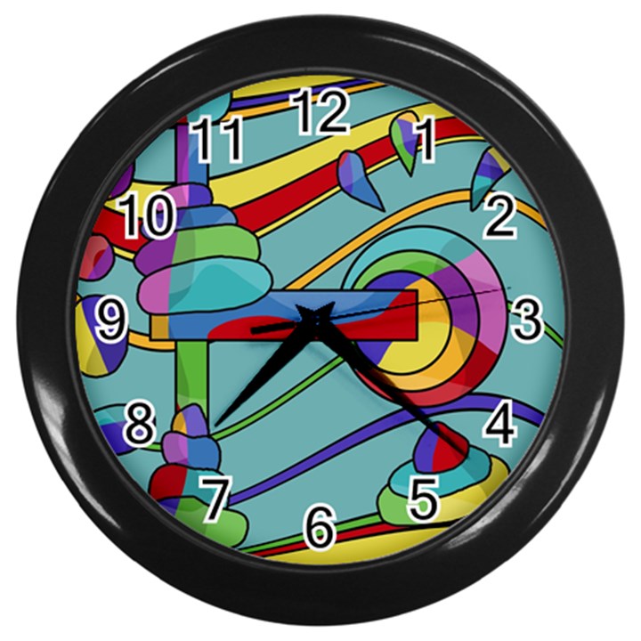 Abstract machine Wall Clocks (Black)