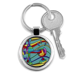 Abstract Machine Key Chains (round)  by Valentinaart