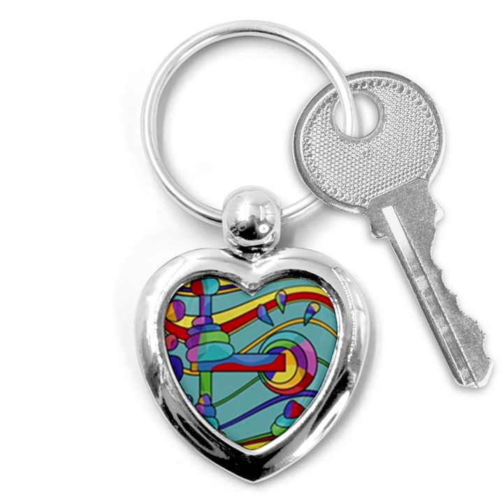 Abstract machine Key Chains (Heart) 