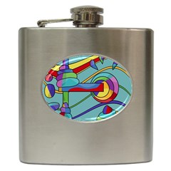 Abstract Machine Hip Flask (6 Oz) by Valentinaart