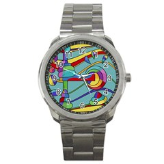 Abstract Machine Sport Metal Watch by Valentinaart