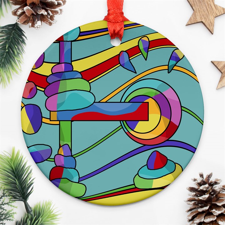 Abstract machine Round Ornament (Two Sides) 