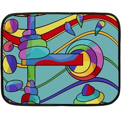 Abstract Machine Double Sided Fleece Blanket (mini) 