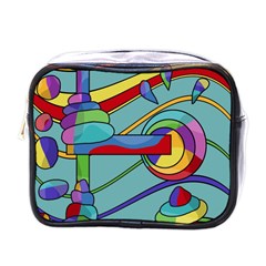 Abstract Machine Mini Toiletries Bags by Valentinaart