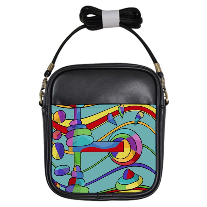 Abstract machine Girls Sling Bags