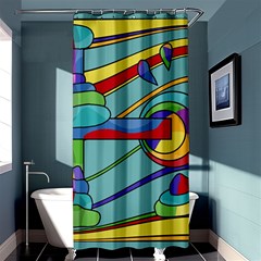 Abstract Machine Shower Curtain 36  X 72  (stall)  by Valentinaart