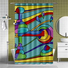 Abstract Machine Shower Curtain 48  X 72  (small) 