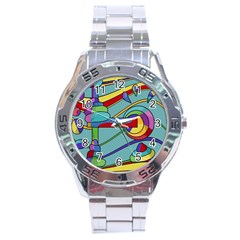 Abstract Machine Stainless Steel Analogue Watch by Valentinaart