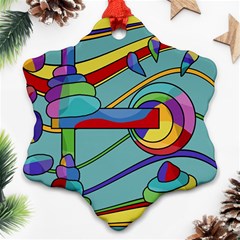 Abstract Machine Snowflake Ornament (2-side) by Valentinaart