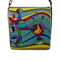 Abstract Machine Flap Messenger Bag (l)  by Valentinaart