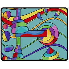 Abstract Machine Double Sided Fleece Blanket (medium)  by Valentinaart